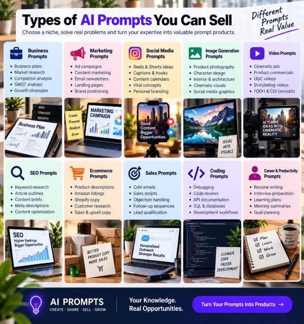 Types of AI Prompts You Can Sell